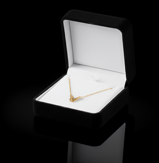 Golden Butterfly Charm Necklace Butterfly Glow Chain Stainless Steel