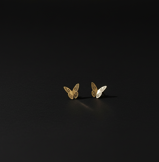 Golden Flutter butterfly Earrings Stainless Steel