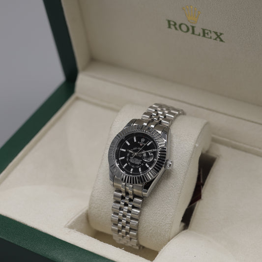 Rolex Sky-Dweller White Rolesor Black Dial Jubilee Watch