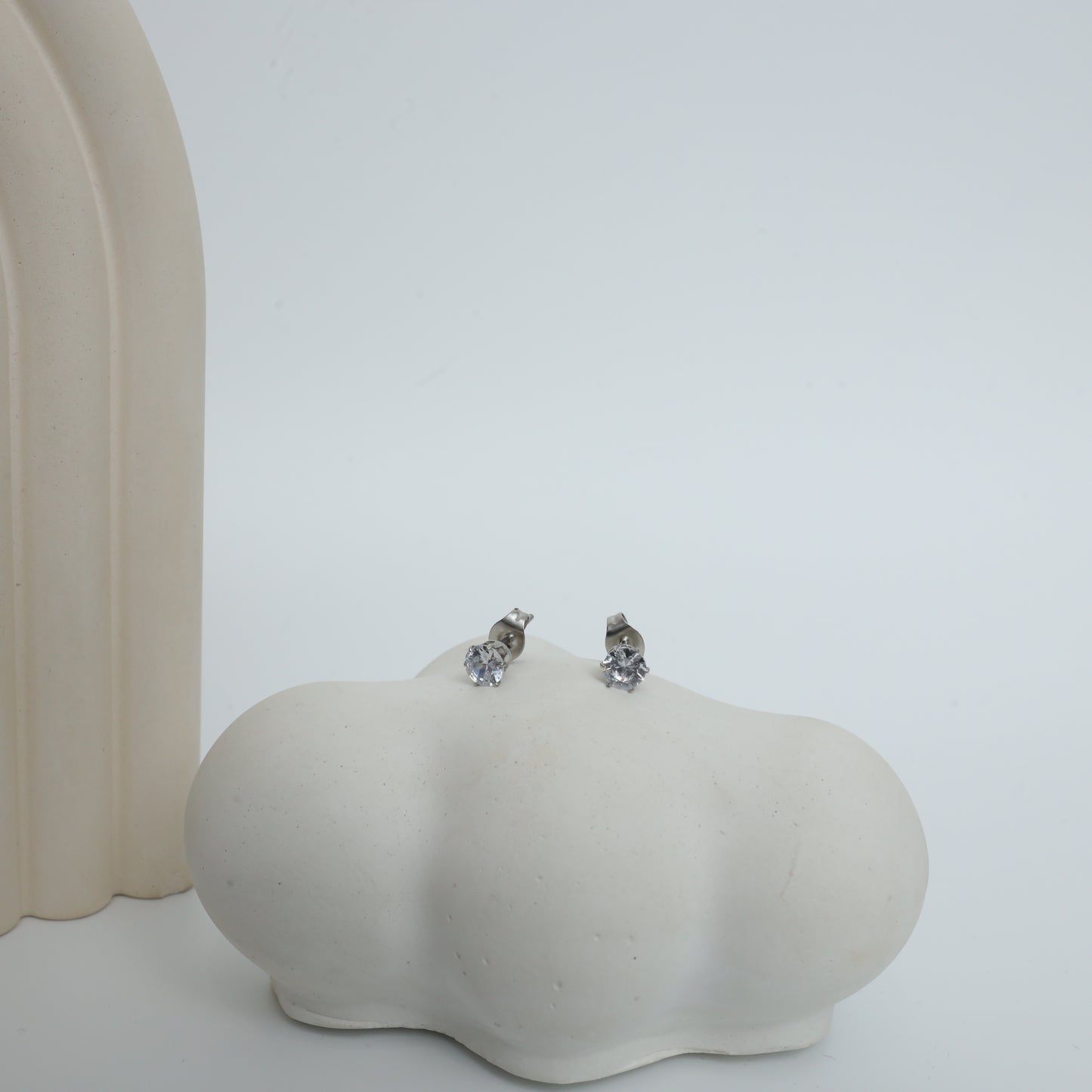 Sterling Silver Cubic Zirconia Stud Earrings