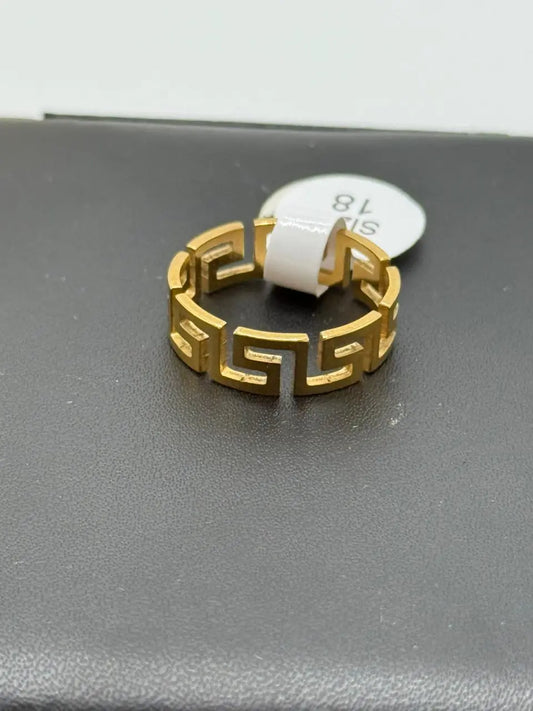Stainless Steel Golden Statement Ring