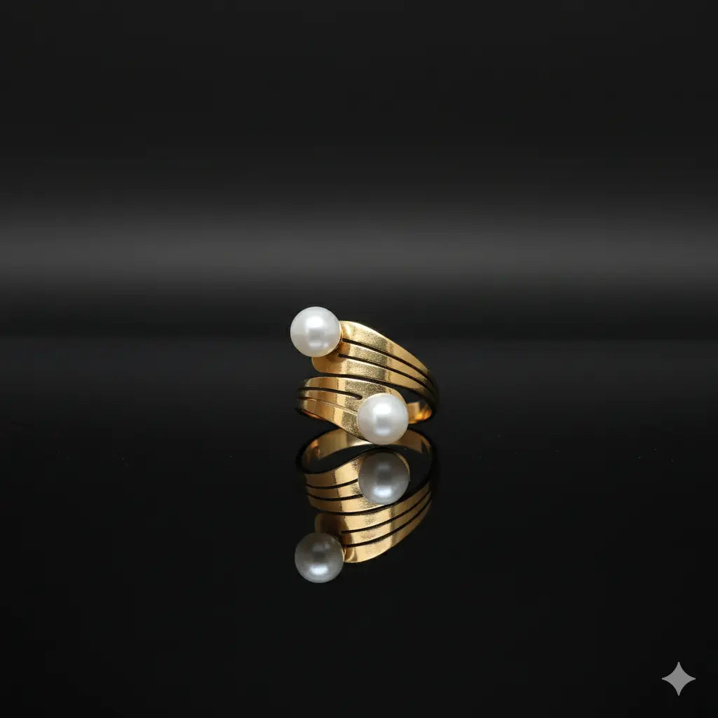 Double Pearl Wrap Ring