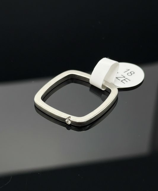 Aurora Minimal Square Diamond Accent Adjustable ring