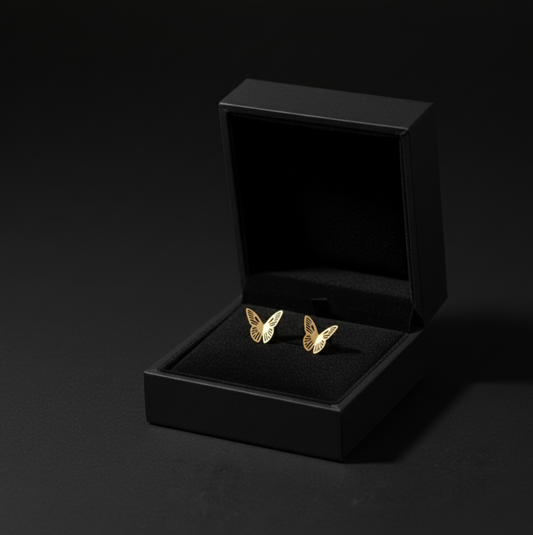 Golden Flutter butterfly Earrings  Stainless Steel