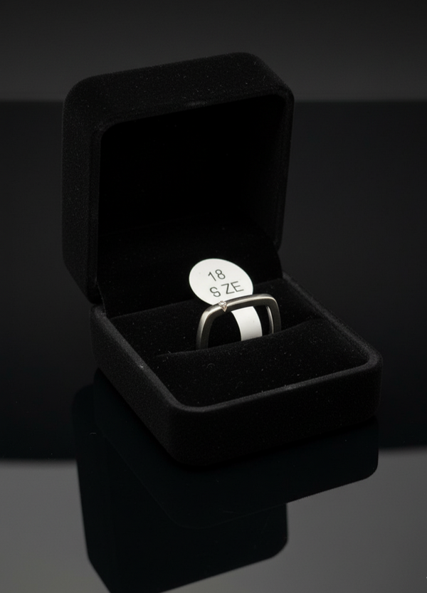 Aurora Minimal Square Diamond Accent Adjustable ring