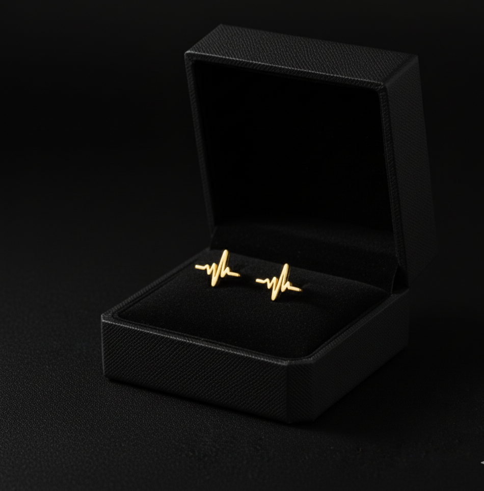 Heartbeat Pulse Earrings  Stainless Steel