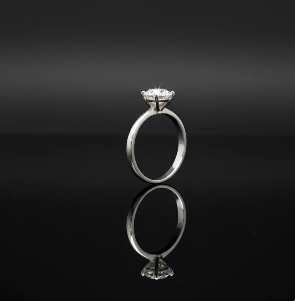 Classic Sterling Silver Solitaire Ring