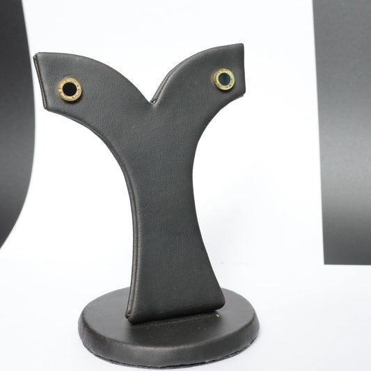 Gold Plated Black Enamel Stud Earrings Stainless Steel