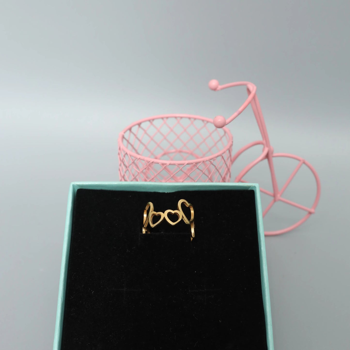 Gold Toned Open Heart Minimalist Ring