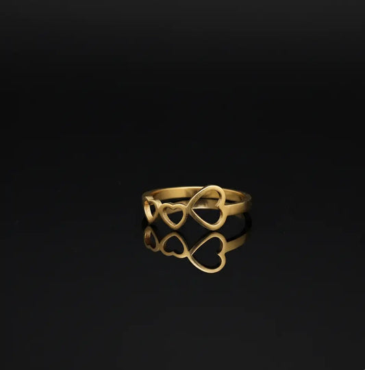Gold Toned Open Heart Minimalist Ring