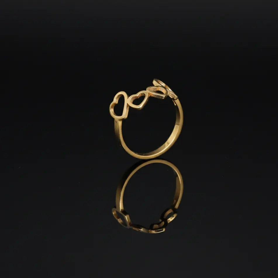 Gold Toned Open Heart Minimalist Ring