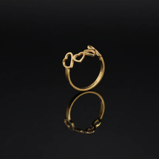 Gold Toned Open Heart Minimalist Ring