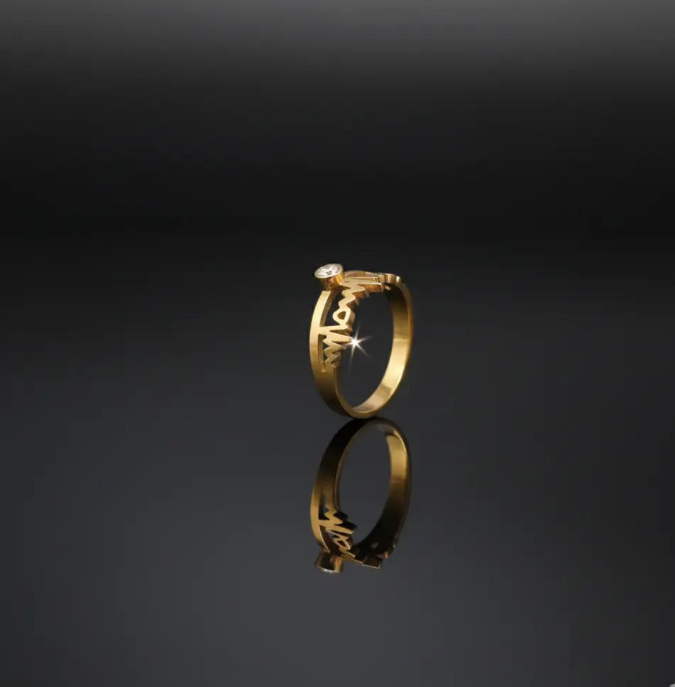 Heartbeat Ring with Diamond-Style Cubic Zirconia
