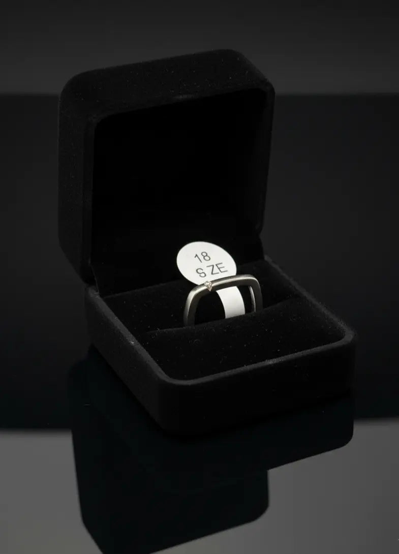 Minimal Square Diamond Accent ring