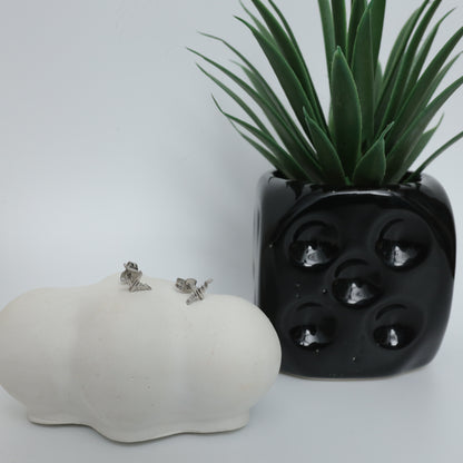 Dainty Cubic Zirconia Stud Earrings in Sterling Silver  Stainless Steel