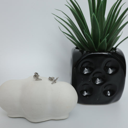 Dainty Cubic Zirconia Stud Earrings in Sterling Silver  Stainless Steel