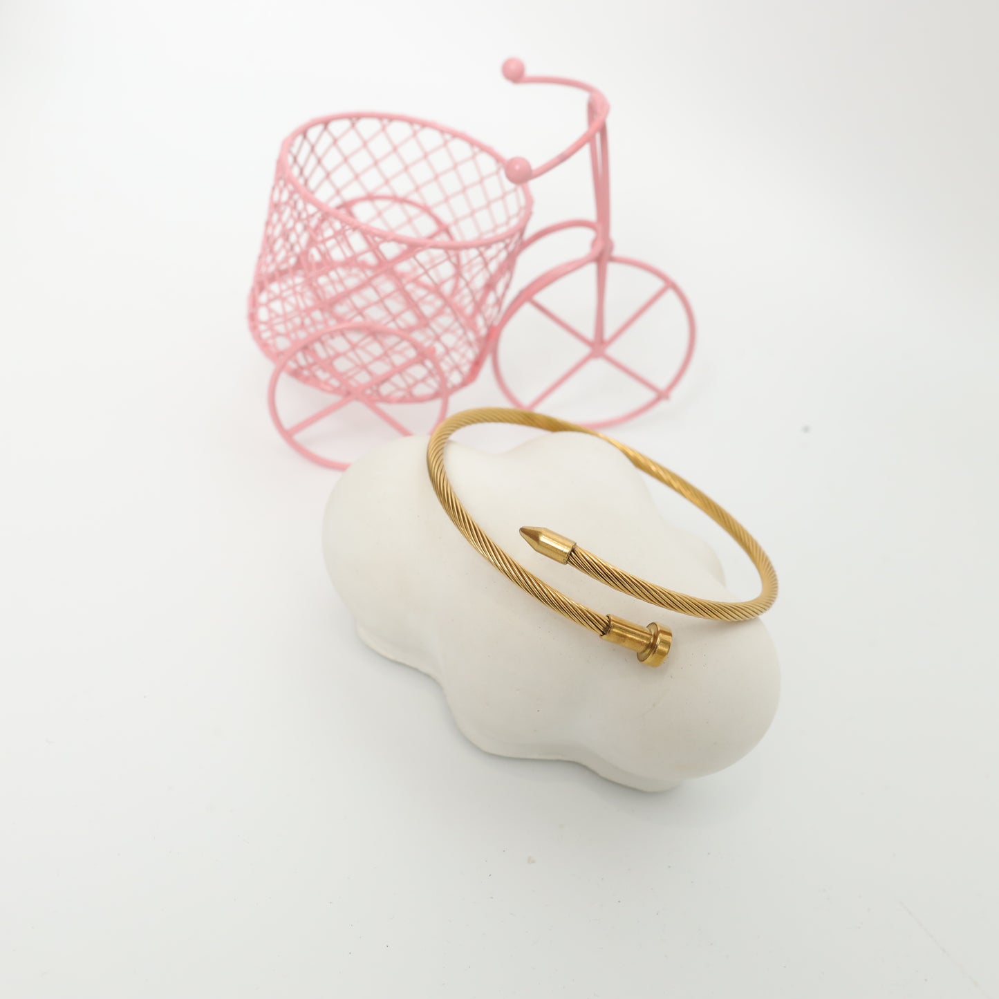 Gold Plated Nail Bangle Bracelet  Stainless Steel