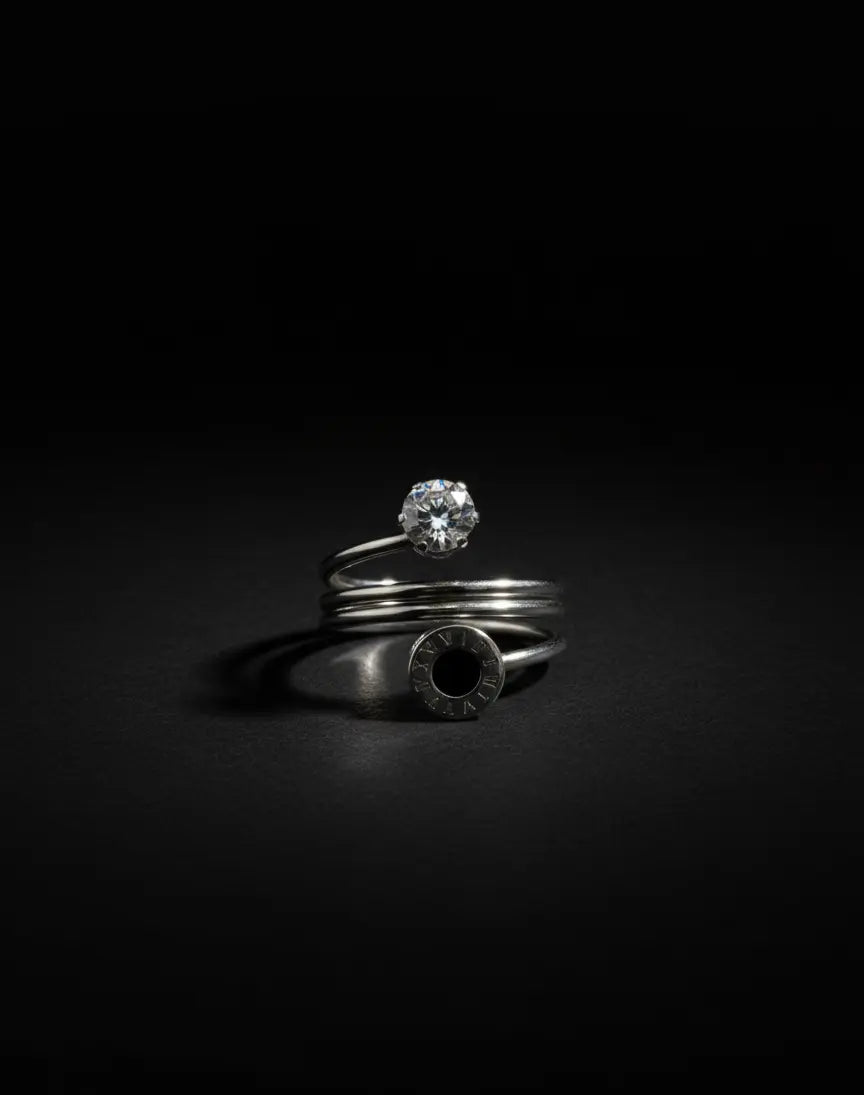 Silver Solitaire Ring