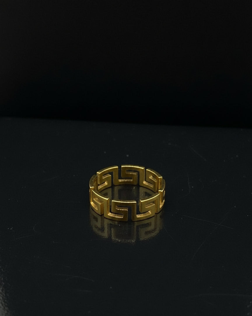 Stainless Steel Golden Statement Ring