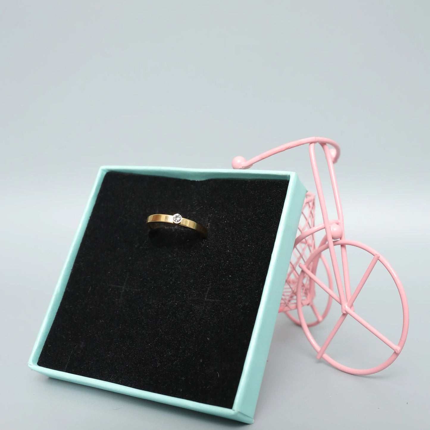 Stainless Steel Ring With Rhine Stone