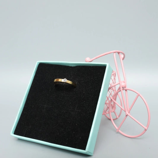 Stainless Steel Ring With Rhine Stone
