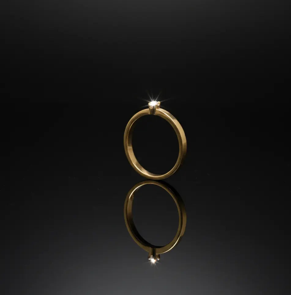 Stainless Steel Ring With Rhine Stone
