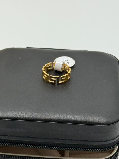 Stainless Steel Elysian Golden Maze Statement Ring