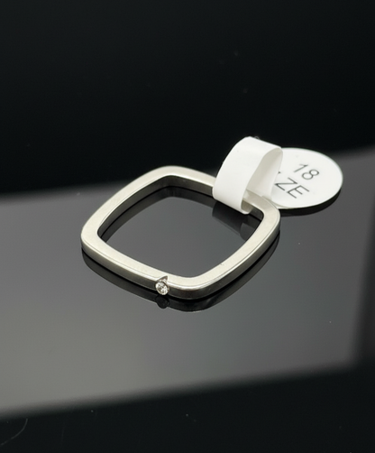 Aurora Minimal Square Diamond Accent Adjustable ring