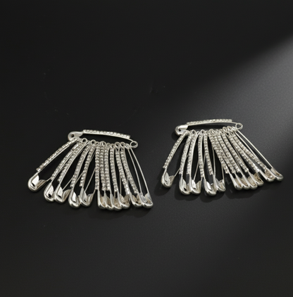 Decorative safety pin with rhinestones