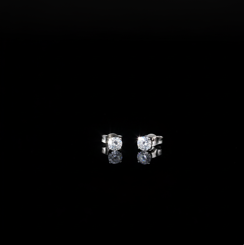 Eternal Spark Studs  Luxe Crystal Earrings  Radiance Diamond Studs  Stainless Steel
