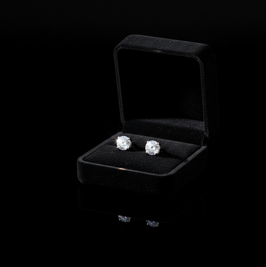 Eternal Spark Studs  Luxe Crystal Earrings  Radiance Diamond Studs  Stainless Steel